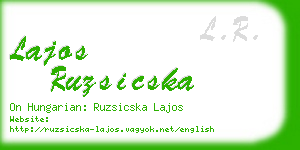 lajos ruzsicska business card
